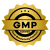 GMP certified gold and black quality seal badge